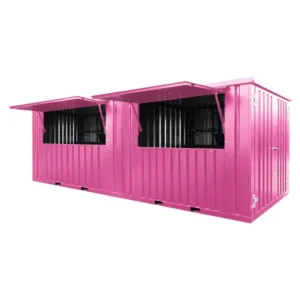 Zerlegbarer Barcontainer 6×2 Meter XL Pink RAL 3015