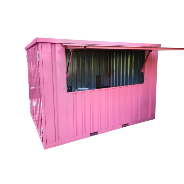 XL zerlegbarer Barcontainer 3×2 m Rosa RAL 3015