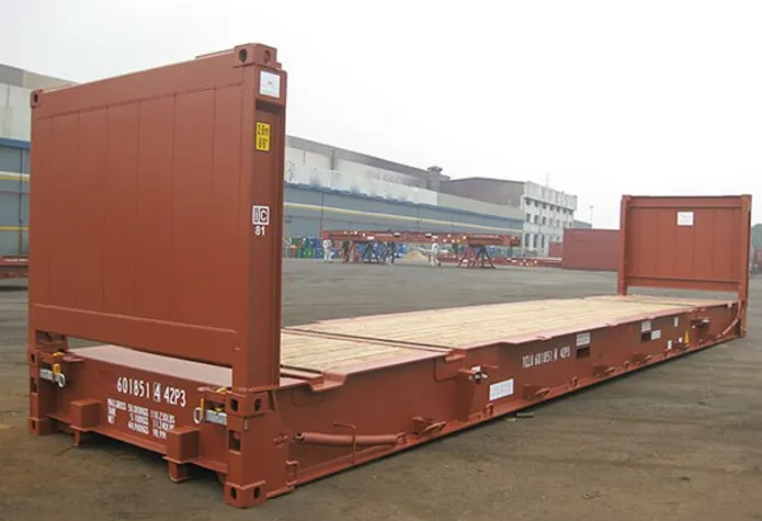 Gebrauchter 40ft Flat Rack „Cargo Worthy“ (CW) Versandcontainer