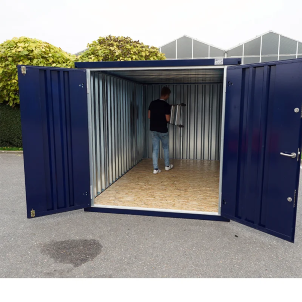 Second image of Stahlblauer Wechselcontainer 3 x 2 Meter – mit Doppeltür