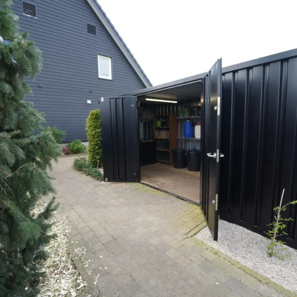 Second image of Conteneur démontable noir 6 x 2 mètres – avec double porte sur le côté 6 mètres