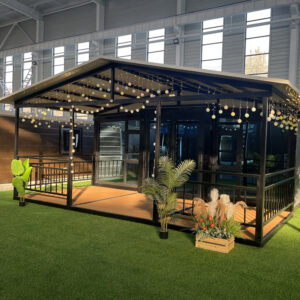 Tiny House 37m² mit großer überdachter Terrasse, 5 Jahre Garantie