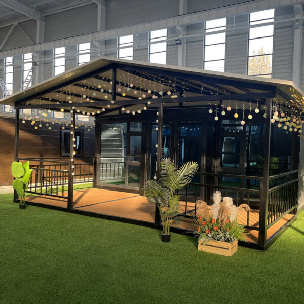 Tiny House 37m² mit großer überdachter Terrasse, 5 Jahre Garantie