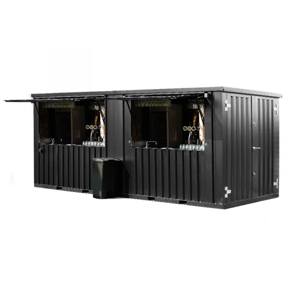 Zerlegbarer Barcontainer 6×2 Meter XL Schwarz RAL 9005