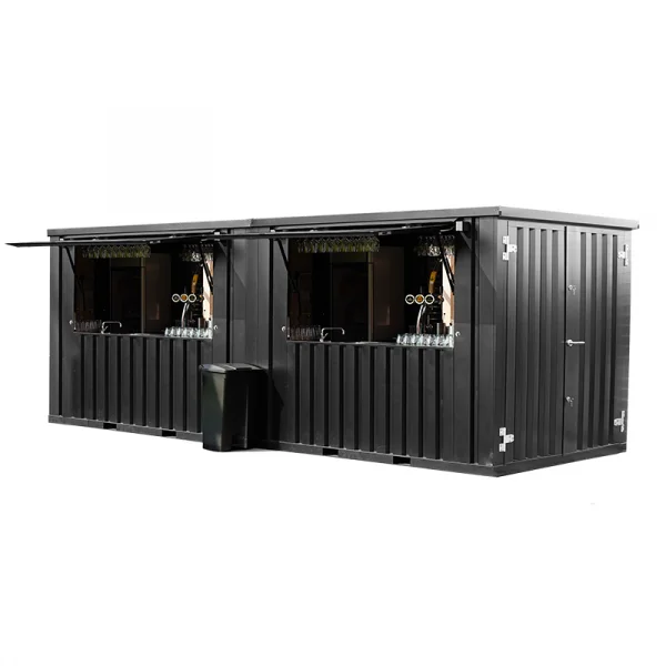 Zerlegbarer Barcontainer 8×2 Meter Schwarz RAL 9005