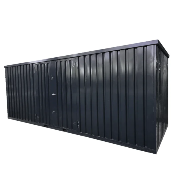 Schwarzer Wechselcontainer 6 x 2 Meter – mit seitlicher Doppeltür 6 Meter